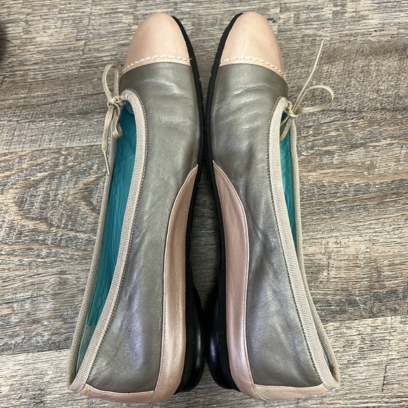 Thierry Rabotin Women’s Metallic Taupe & Beige Leather Ballet Flats EU38.5 US8.5 - Picture 6 of 7